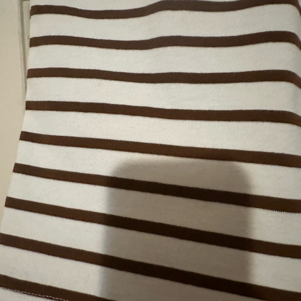 J. Crew Perfect Tee in Brown and White Stripe - Picture 5 of 5